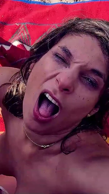 Must-see moment from "Real Amateur Nudist Beach Sex with Turkish Mature and two German Guys"