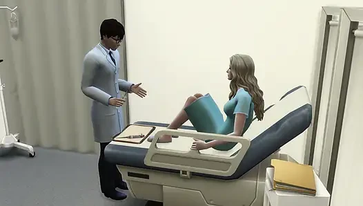 Doctor can't resist beautiful patient. The Sims