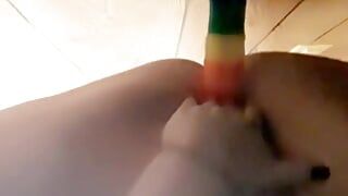 Solo dildo masturbation