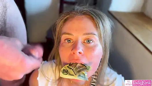 Dollar-noten in Jade Kink feuchte muschi und gesichtsbesamung stopfen