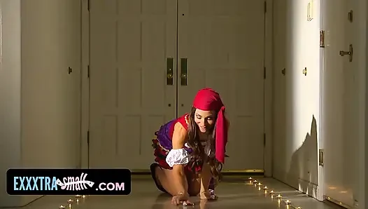 Sexy little pirate pounded hard on Halloween night