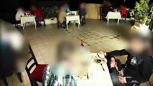 Public Extreme! Hot Licking and Fucking Orgy in a Restaurant