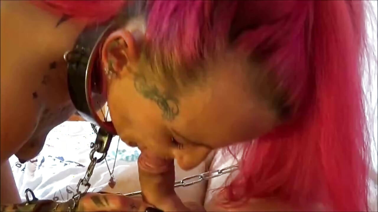 Redhead Sex Slave Used in Leather Shackles