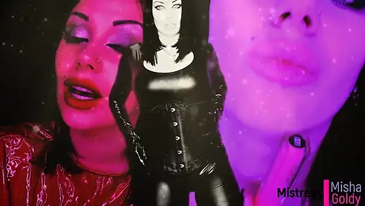 Mesmerizing triple lipstease  with JOI