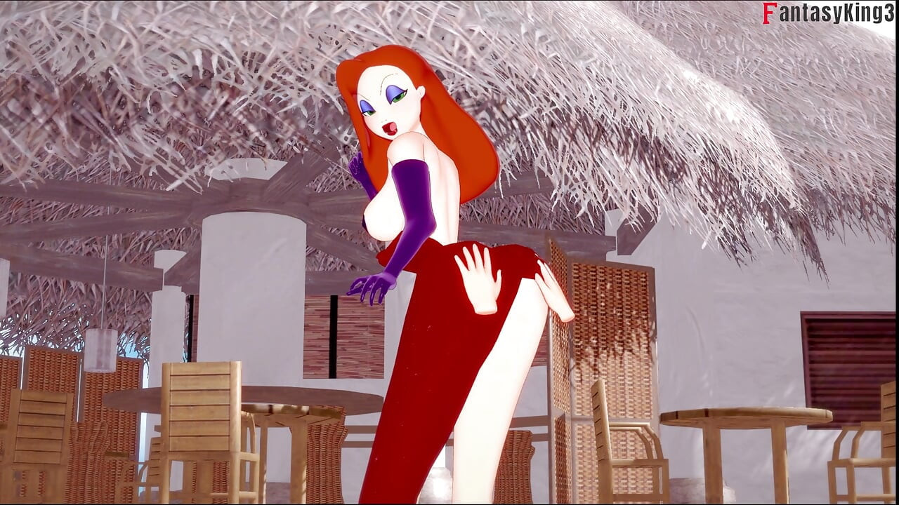 Jessica Rabbit iført en bikini POV-sex