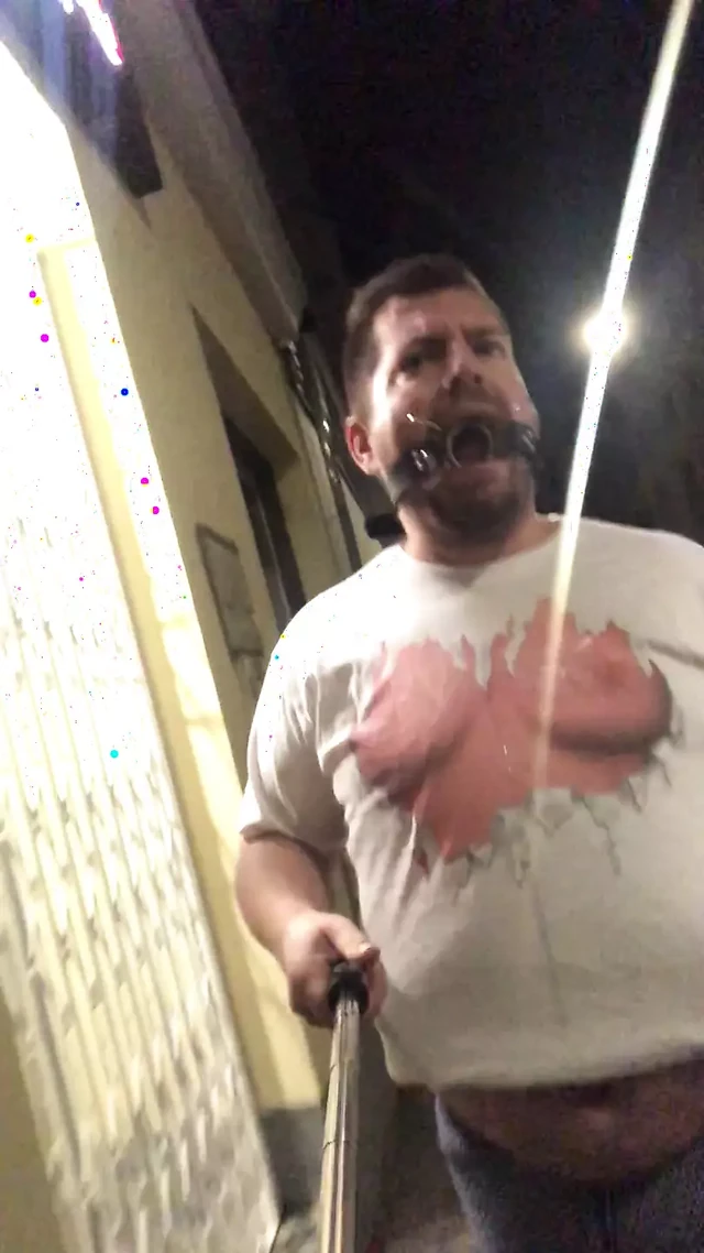 Degraded in my neighborhood by ring gag and tit shirt