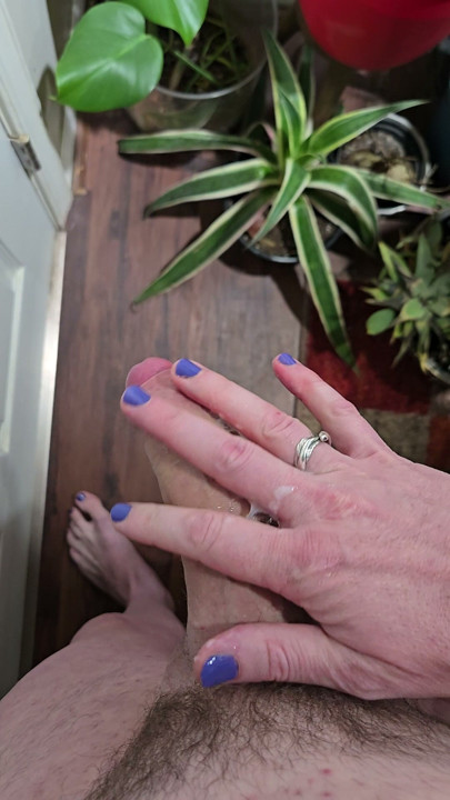 Your curious friend with painted nails cumming