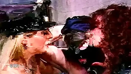 Two nasty chicks punishing their slave