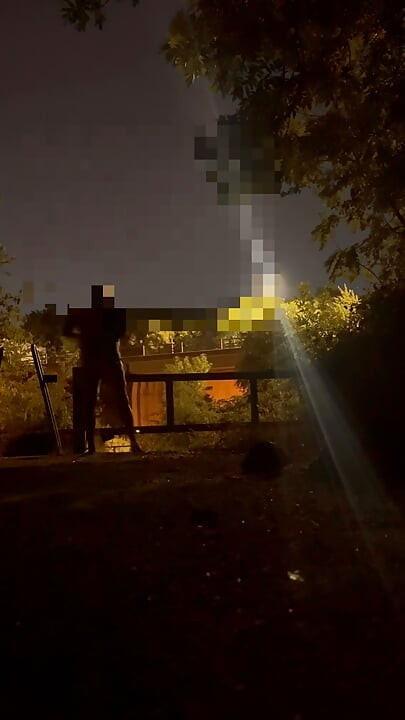 Strip naked and put fishnet body stocking on , walk around wanking at roadside and caught whilst getting naked