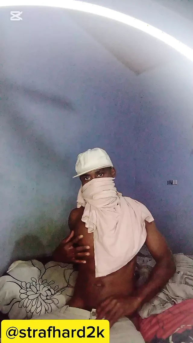 Huge dick male gay surprise himself with a morning fuck.