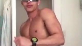 hot young muscular guy dancing
