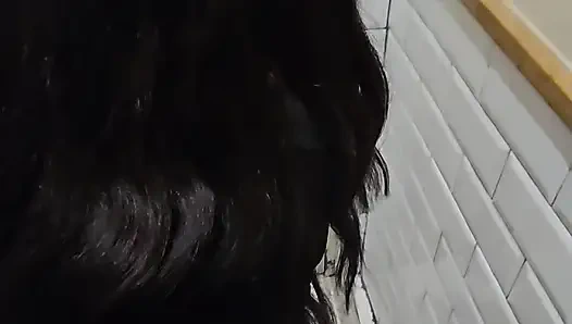 Risky real sex in restaurant bathroom with hot amateur couple