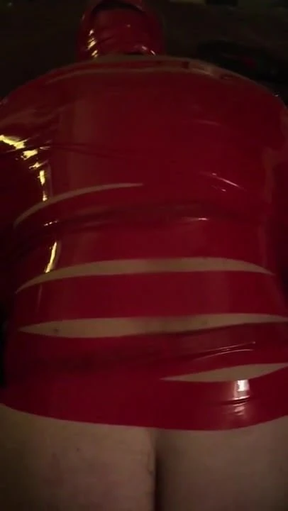 Ass play while Wrapped around his body with packging tape
