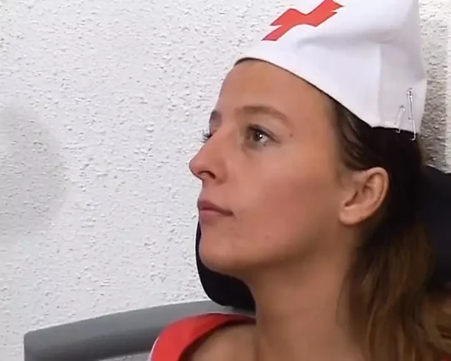 Tiny German nurse rides a big dick like a pro