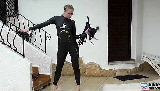 Neoprene şaplak atma kürek ve amcık kırbaçlama