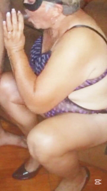 Epic moment from "Mature milf giving a good cock sucking to her young lover"
