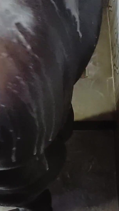 Thrilling moment from "shower bathing and handjob cum"