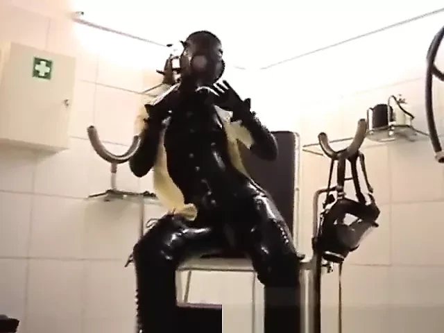 latex gas mask talking