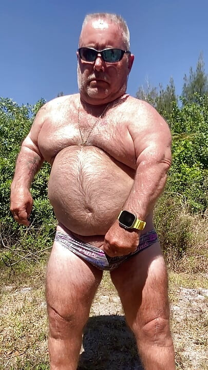 Mark Fletcher wet piss soaked  panties cumming in the woods aging