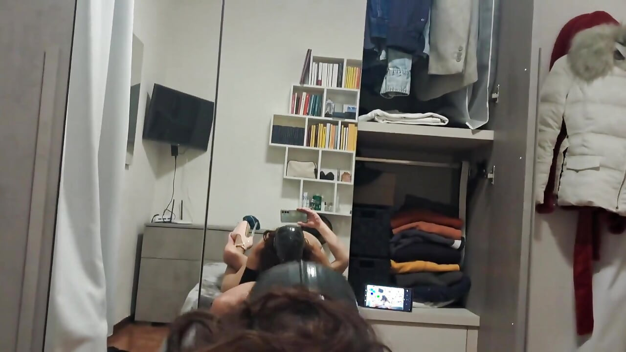 MILF Takes Cock in Her Mouth Upside Down, POV