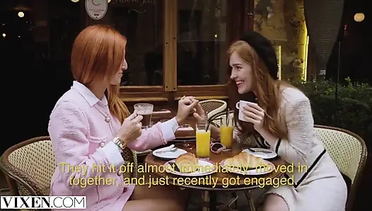 Vixen zengin bir çift tatilde mükemmel bir kızıl saçlıyı paylaşıyor