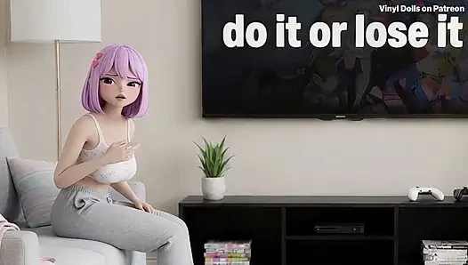 AI anime girl masturbates then sucks many cock underwater - Vinyl Dolls