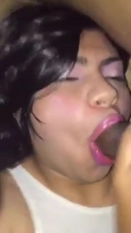 Latina CD sucking black cock