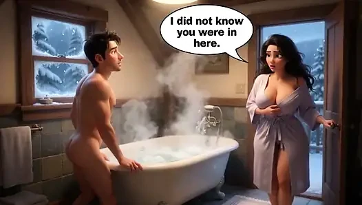 Kevin Finds Passion with His Stepmother During a Long Winter Absence (ai Generated)