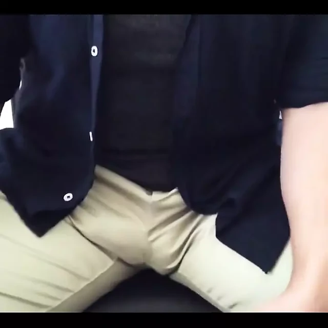 Edging - No Cum - Day 2. as You Can See, My Precum Is Increasing as I Move My Cock Through My Pants