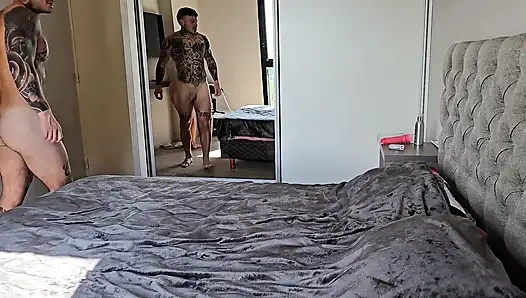 За Кулисами! Пара Любителей Занимается Сексом Утром. Двойное Проникновение