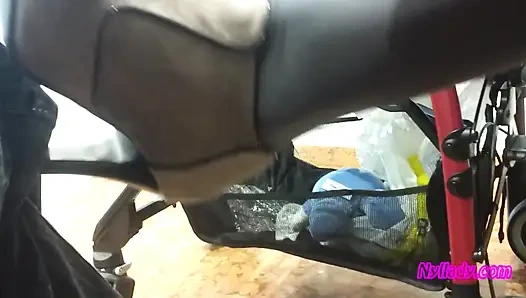 In the Bar Stroking My Husband with My Grey Mini Boots