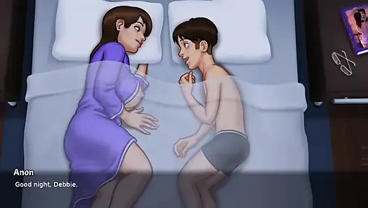 Stepmom and stepson making love under the covers - Summertime Saga