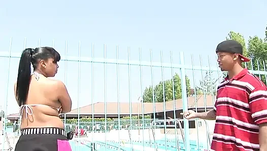 Ebony with Big Ass and Big Tits Gets Her Pussy Broken by Black Cock