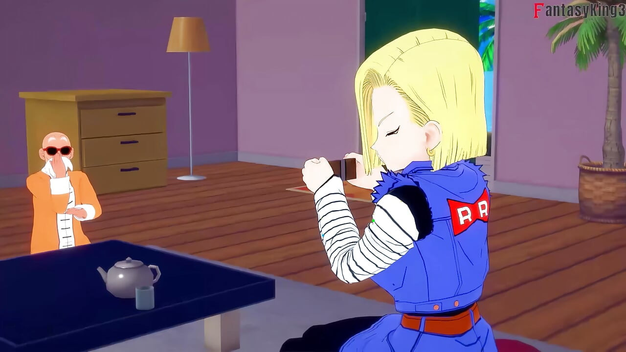 Android 18 wakes up in the night to fuck Roshi - Dragon Ball Zex Series