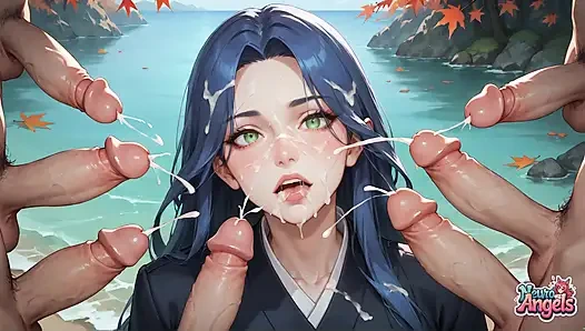 Осенний оргазм с молоком с распылителем: потоп с много пенисом