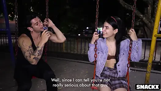 She Was Shy but Curious - Playground Interview Turns Into All-night Anal