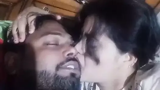 Desi couple romance and kissing