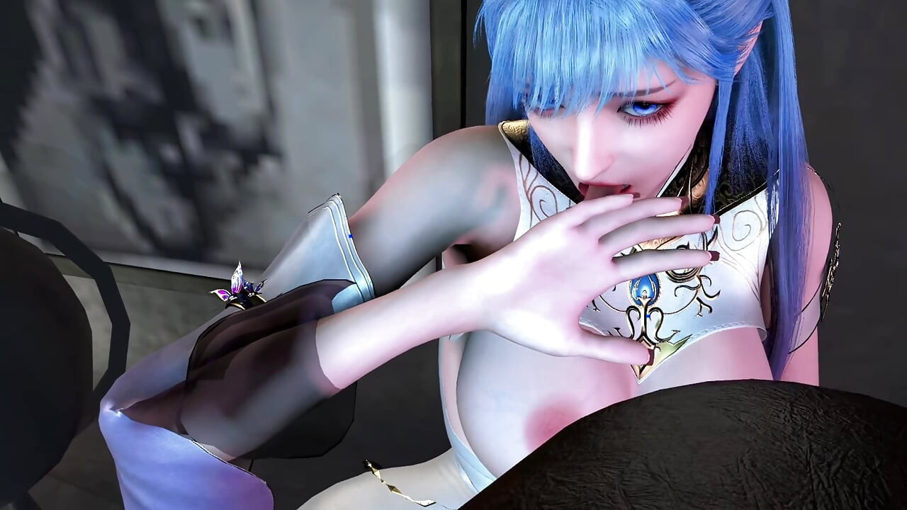 3D Cute Cosplay Babe Wearing Sexy Dress Cheating with Old Dick