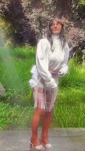 Unforgettable moment from "Wanking Sissy With Outdoor Cumshot"