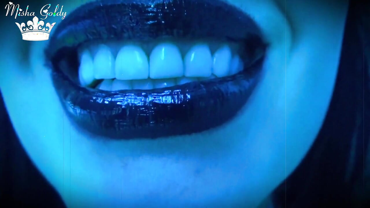 Glossy black lips