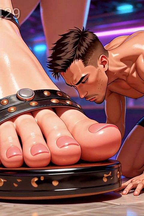 Giantess Shrinks Bar Guy, Makes Him Lick Her Feet, Toes