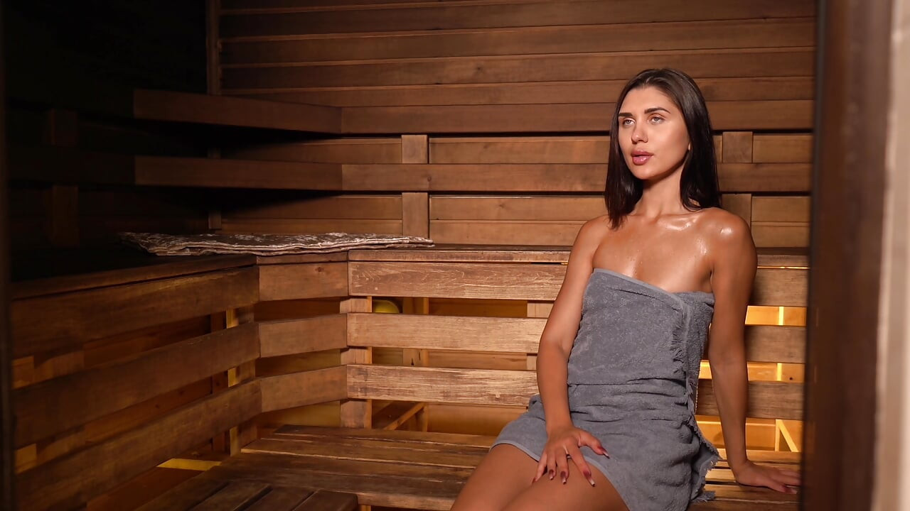This Guys Are so Horny in Sauna! Great Fuck with Damn Hot Teen Girl!