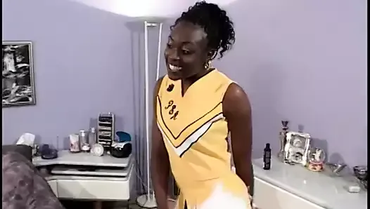Black cheerleader takes a cock in her pussy