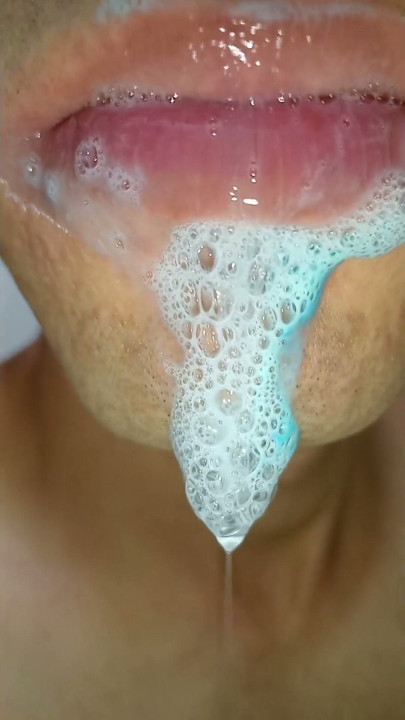 Colorful tongue, hard saliva, six pack, in the gym I almost got caught, hot fitness, long tongue | Clip 2