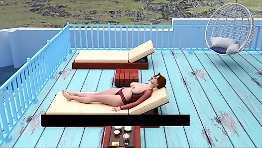 Sean Fucking His Stepmom Pussy Doggystyle Sex While His Stepaunt Taking Sunbath On The Pool