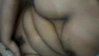 I'm sucking my own boobs and fingering my trimmed pussy