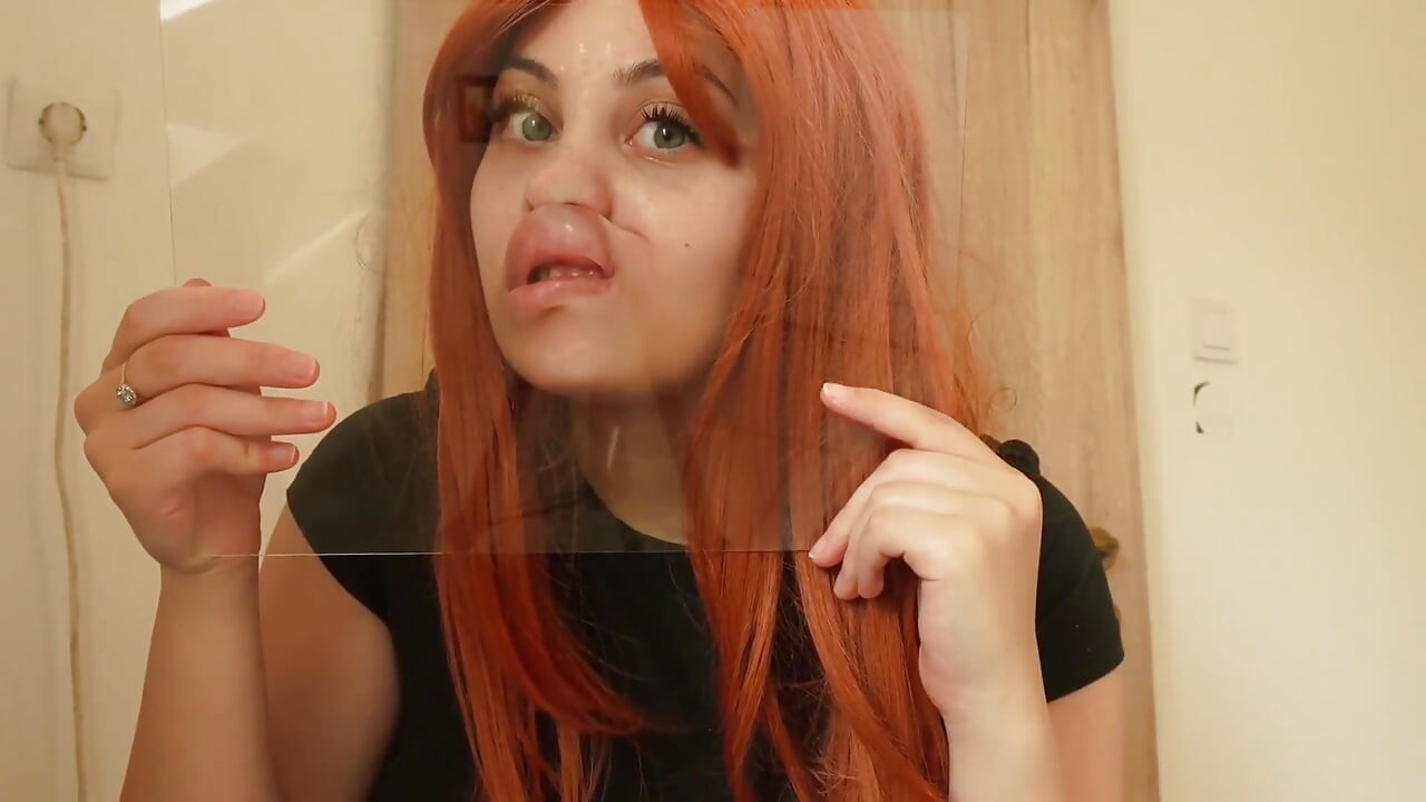My Stepsister Has a Face-related Fetish That Involves a Transparent Sheet of Glass: She Presses Her Face-her Tongue, Nose,