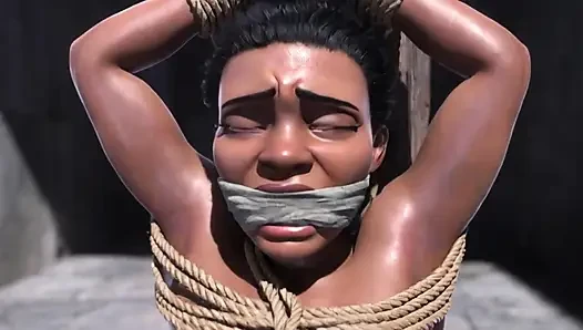 Pregnant African Slave in Bondage - Desperate for More Cum & Breeding