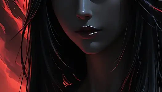 Shadow Assassin Warrior Woman with Jet Black Hair and Amber Eyes Dark Fantasy Portrait Ai Art Slideshow