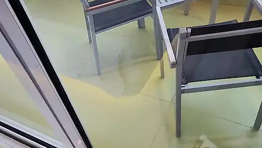 Crowd Cheers for Balcony Fuck